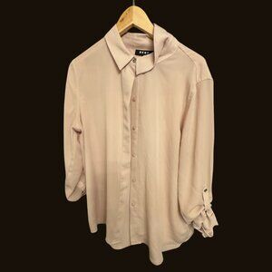 DKNY Blush Button-Front Blouse – Size XL